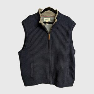 Duluth Trading Shetland Wool Sweater Vest Men's XL Full Zip Windproof Lined Knit